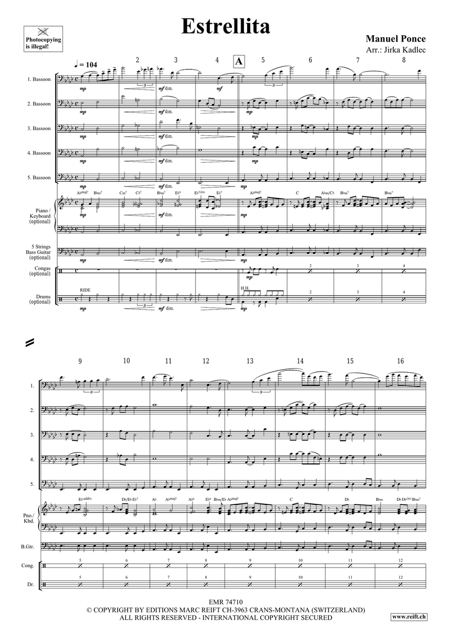Estrellita Estrellita Bassoon scores gallery preview page 3