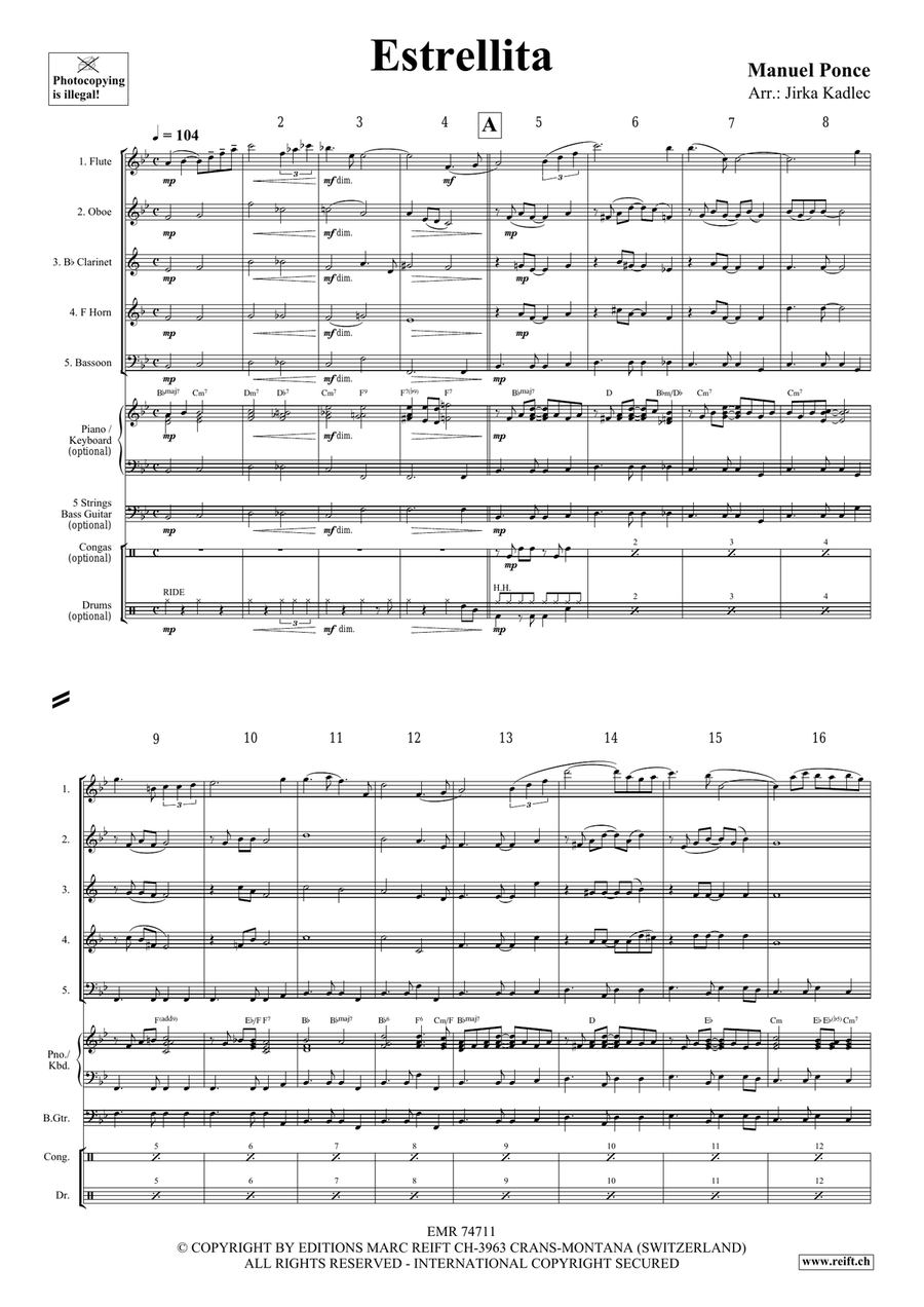 Estrellita Estrellita Woodwind Quintet scores gallery preview page 3