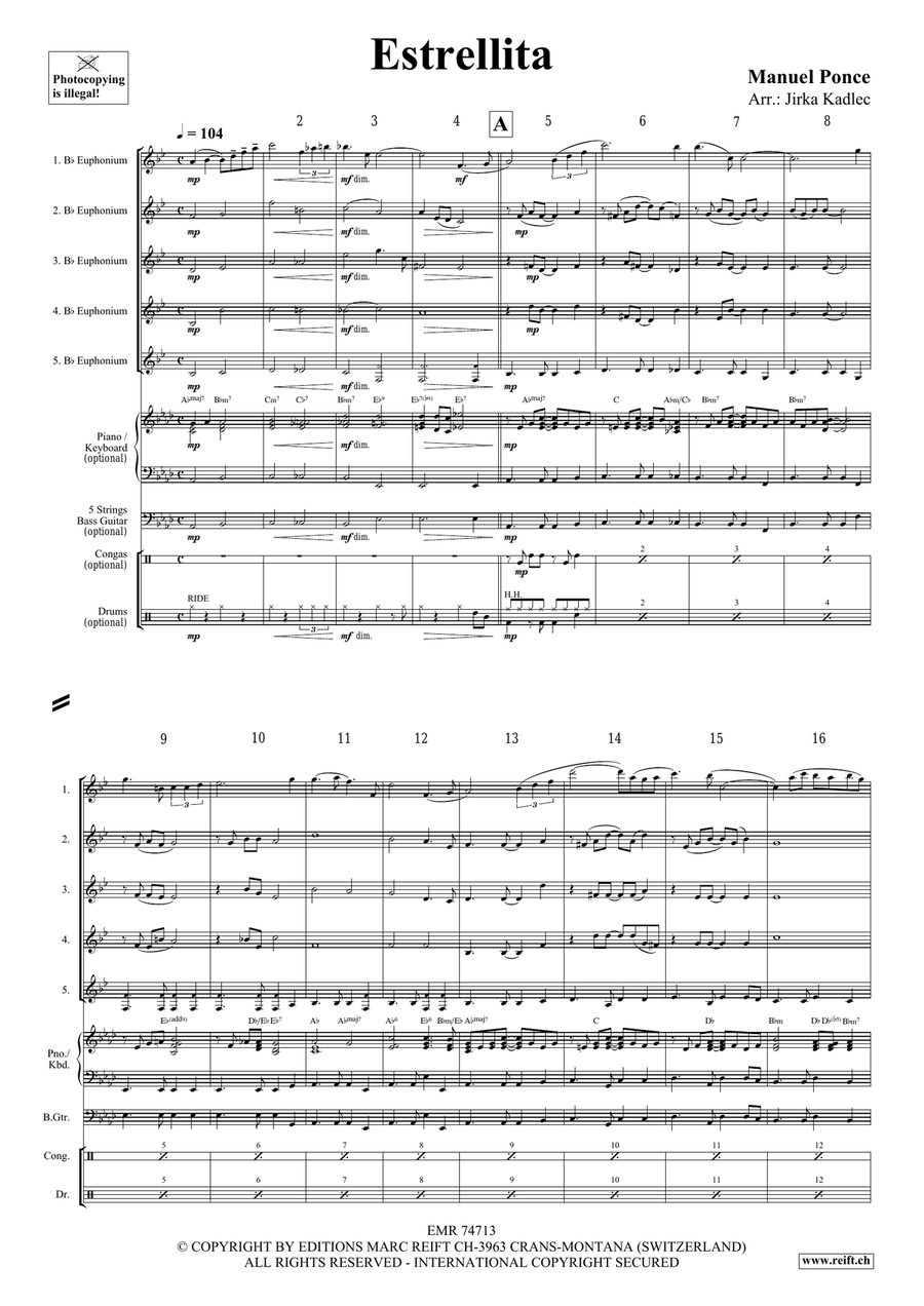 Estrellita Estrellita Euphonium Quintet scores gallery preview page 3