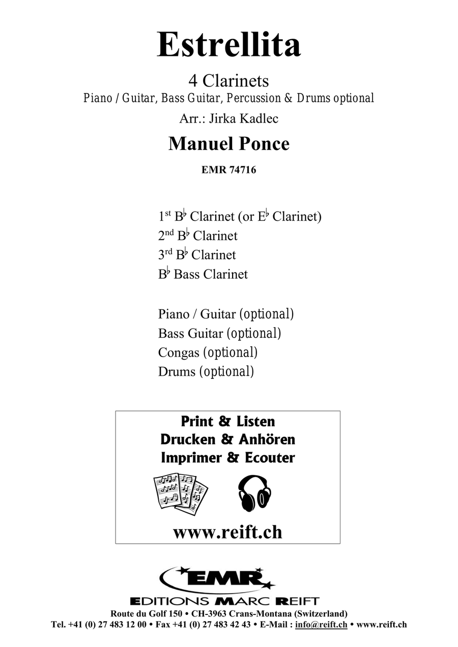 Estrellita Estrellita Clarinet Quartet scores gallery preview page 2
