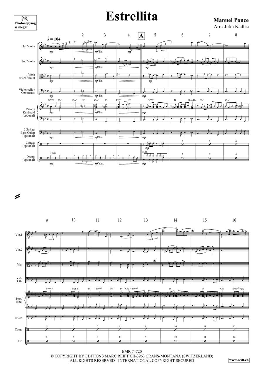 Estrellita Estrellita String Quartet scores gallery preview page 3