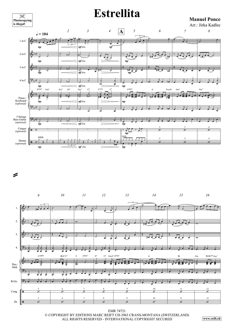 Estrellita Estrellita Brass Quartet scores gallery preview page 3