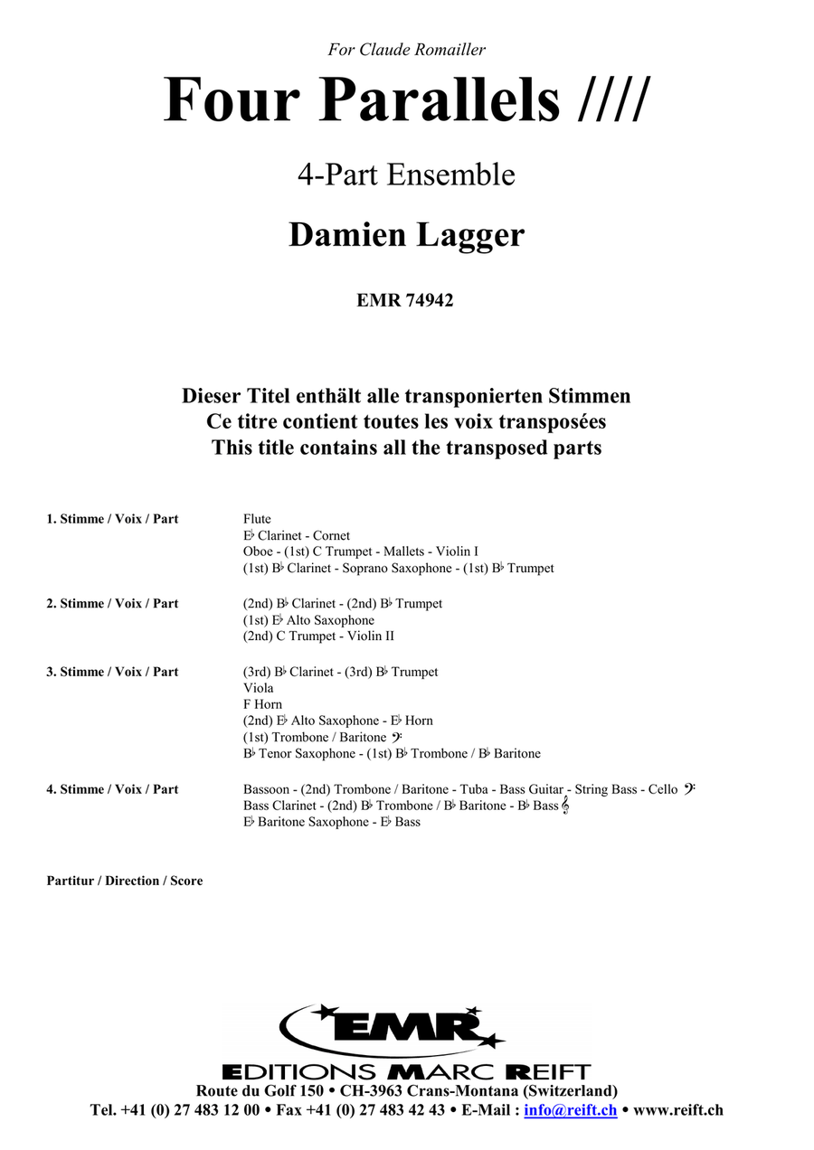 Four Parallels Four Parallels Score scores gallery preview page 2