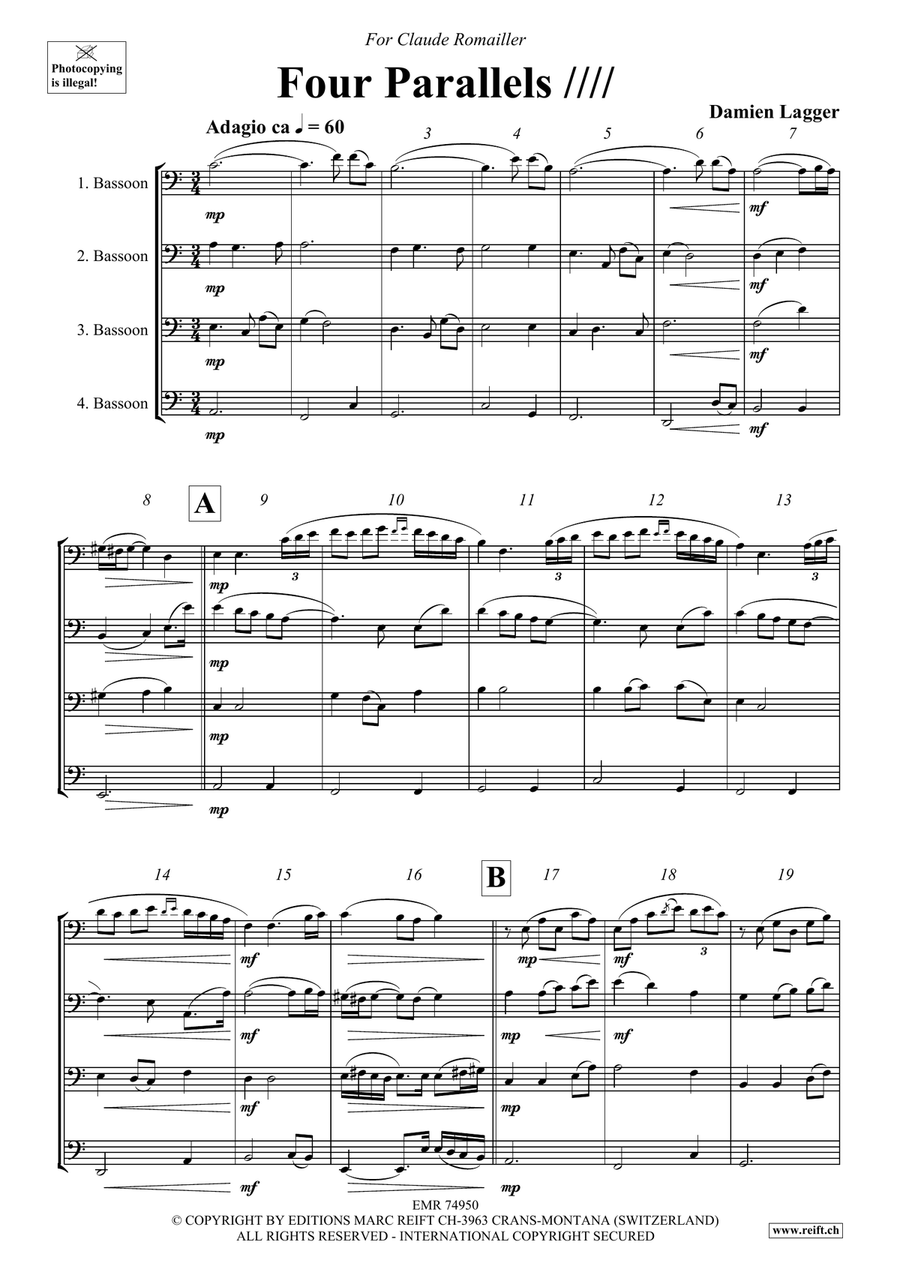 Four Parallels Four Parallels Bassoon Quartet scores gallery preview page 4