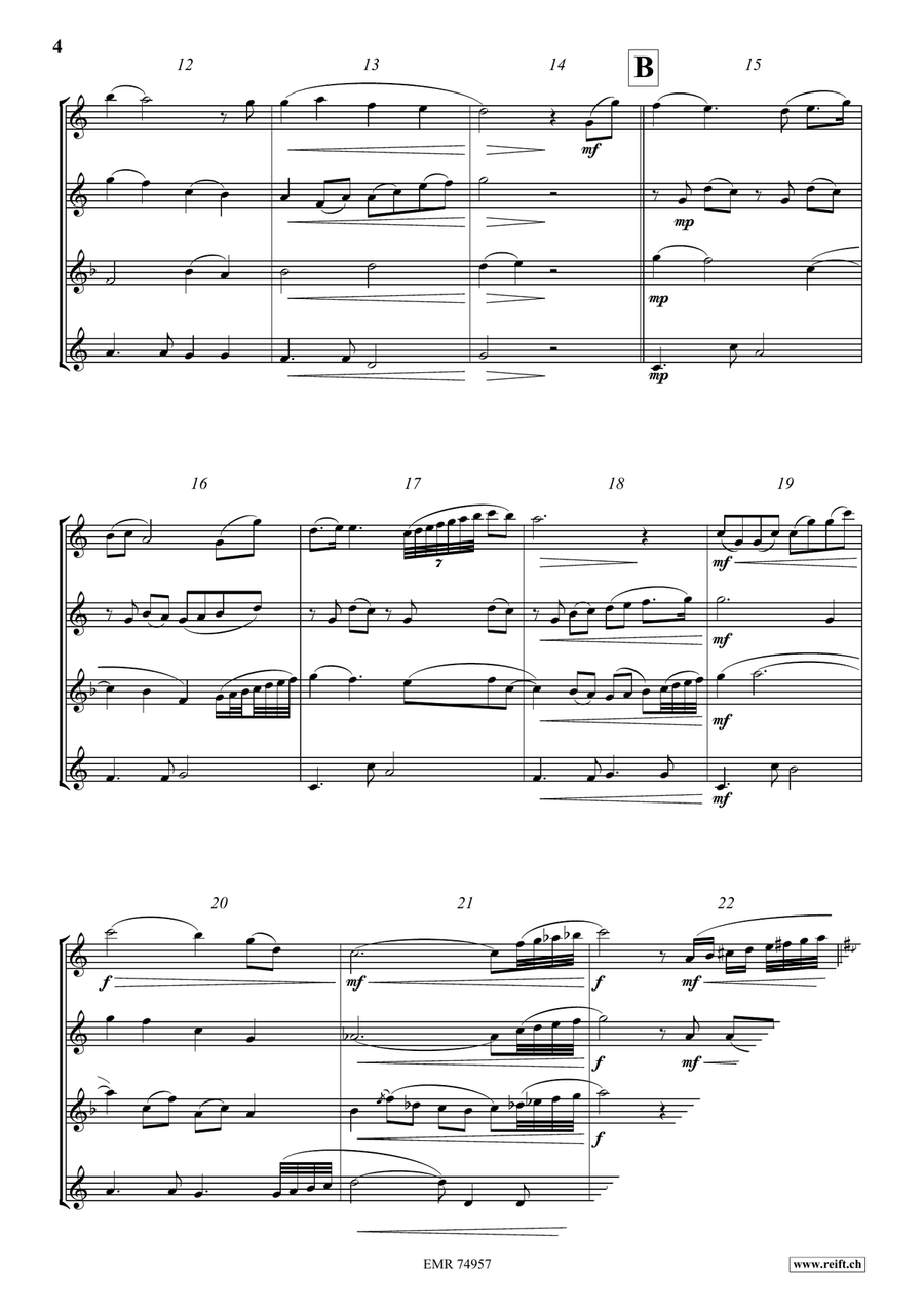 Positive Thoughts Positive Thoughts Saxophone Quartet scores gallery preview page 5