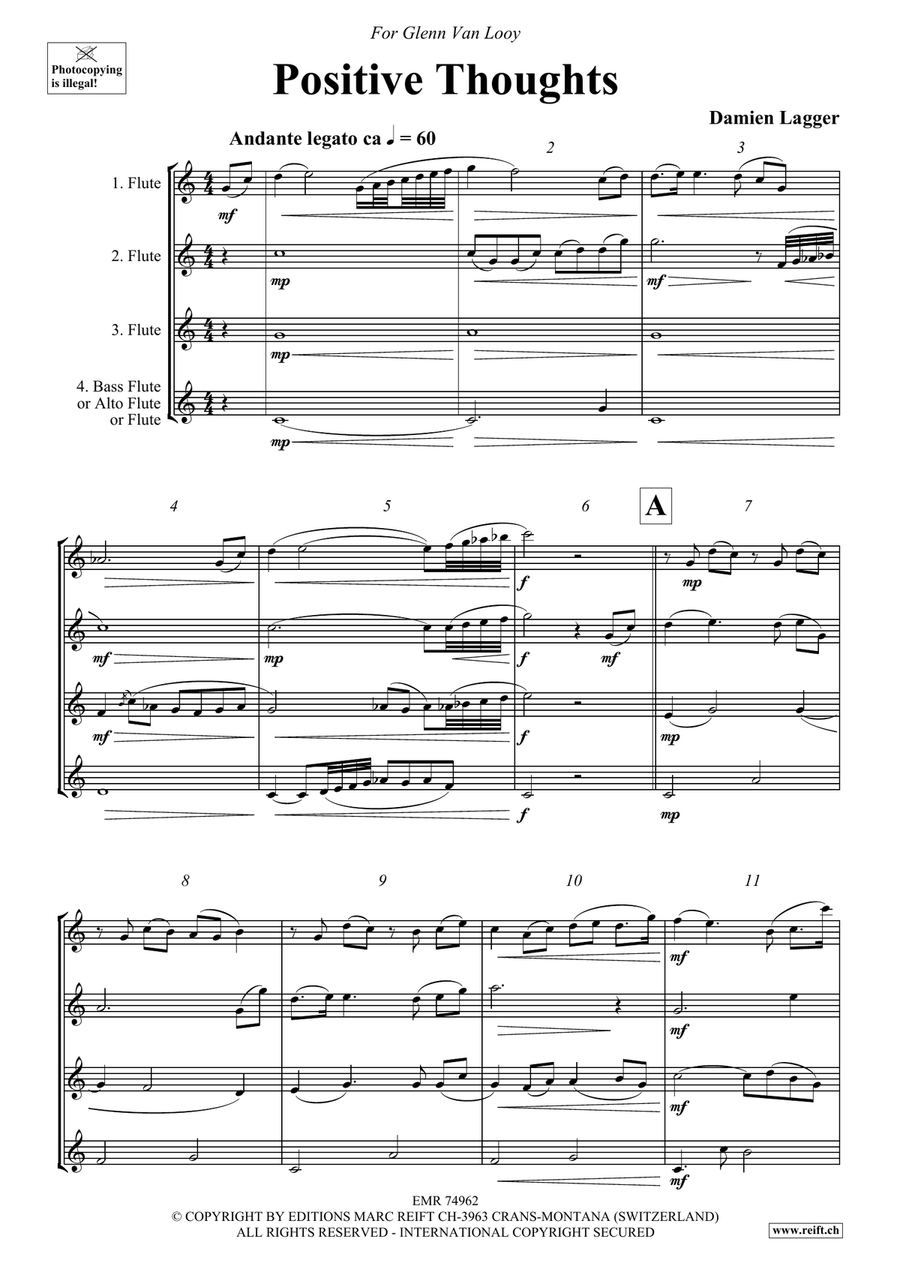 Positive Thoughts Positive Thoughts Flute Quartet scores gallery preview page 4