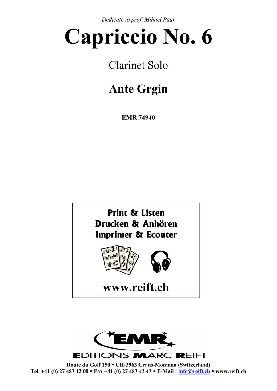Capriccio No. 6 Capriccio No. 6 Clarinet Solo scores gallery preview page 2