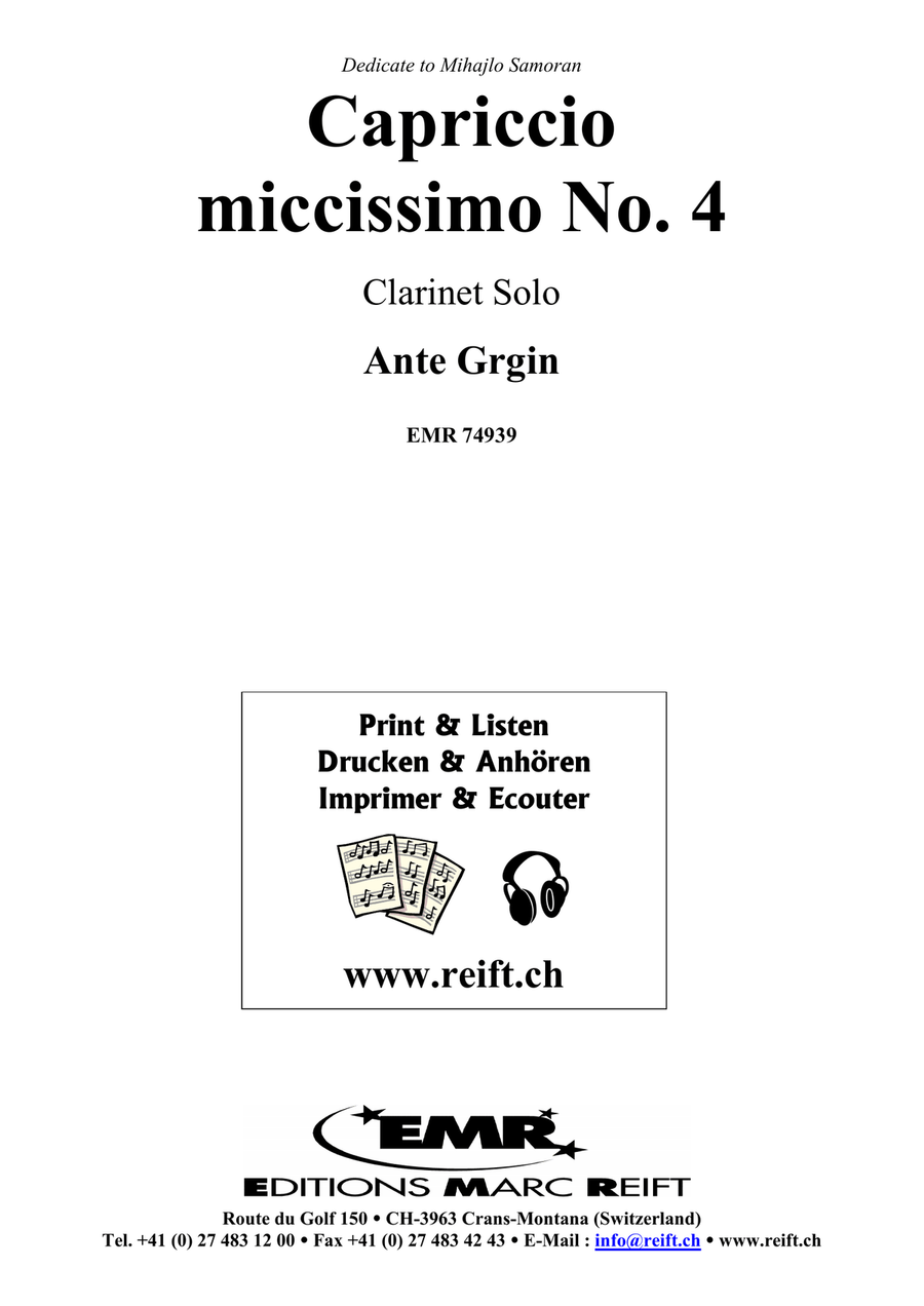 Capriccio miccissimo No. 4 Clarinet Solo scores gallery preview page 2