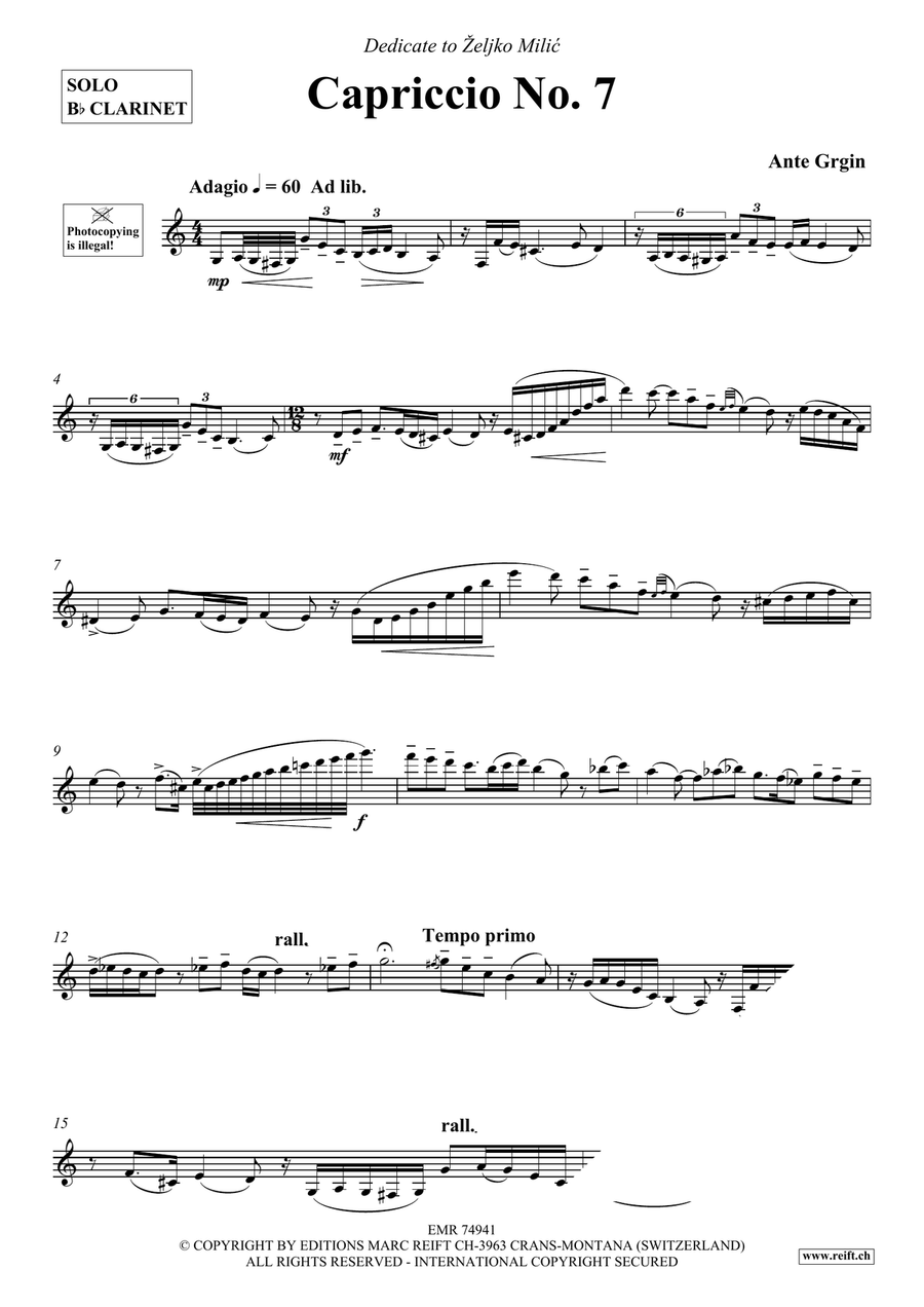Capriccio No. 7 Capriccio No. 7 Clarinet Solo scores gallery preview page 4