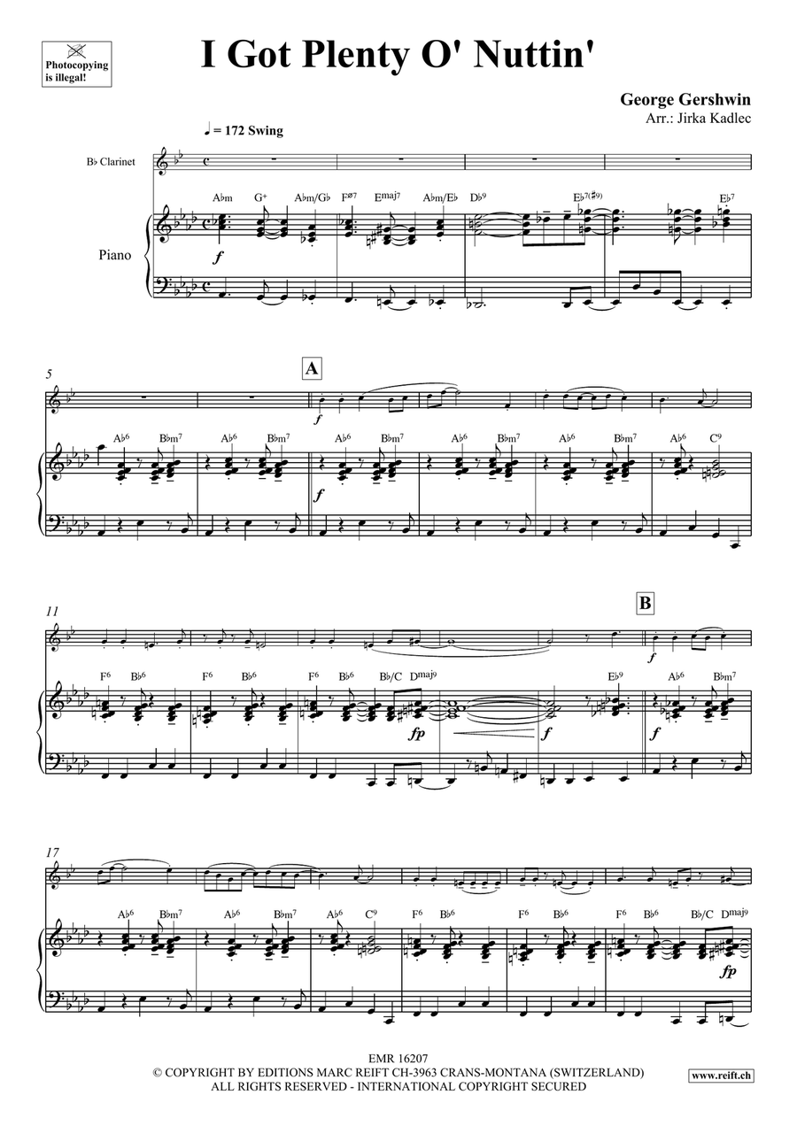 I Got Plenty O' Nuttin' I Got Plenty O' Nuttin' Clarinet Solo scores gallery preview page 5
