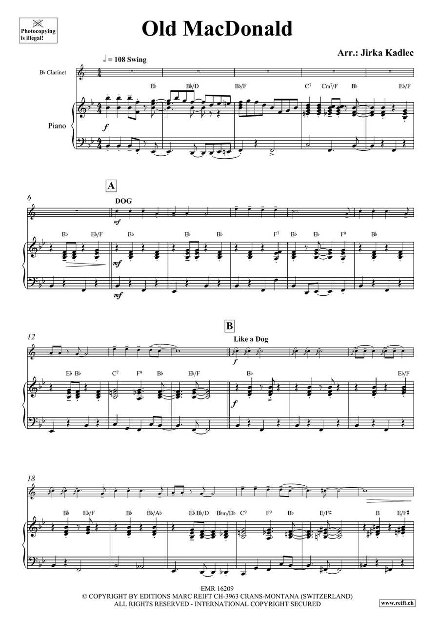 Old MacDonald Old MacDonald Clarinet Solo scores gallery preview page 5