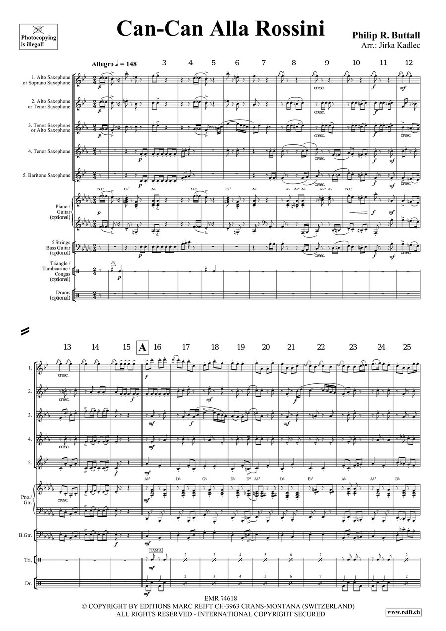 Can-Can Alla Rossini Can-Can Alla Rossini Saxophone Quintet scores gallery preview page 4