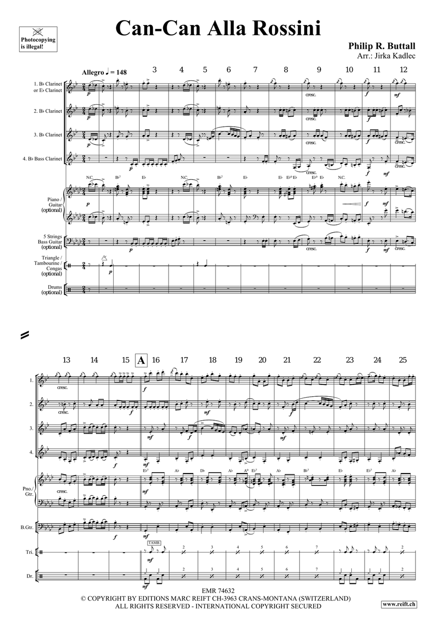 Can-Can Alla Rossini Can-Can Alla Rossini Clarinet Quartet scores gallery preview page 4