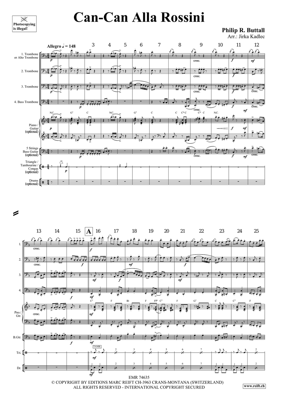 Can-Can Alla Rossini Can-Can Alla Rossini Trombone Quartet scores gallery preview page 4