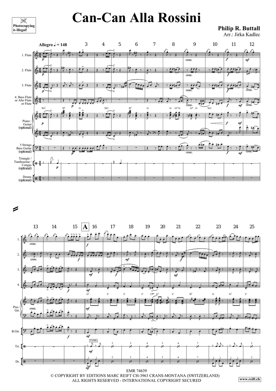 Can-Can Alla Rossini Can-Can Alla Rossini Flute Quartet scores gallery preview page 4