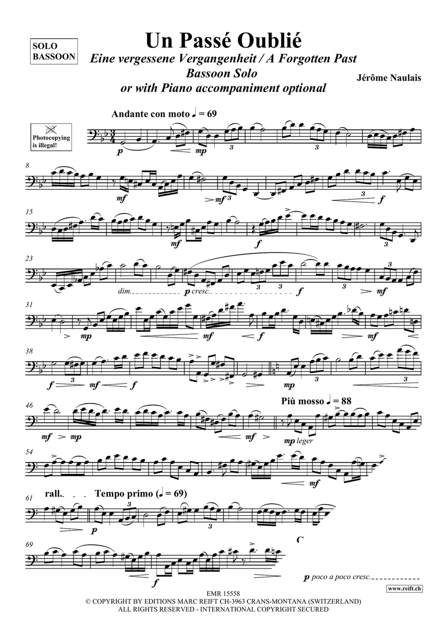 Un Passé Oublié Un Passé Oublié Bassoon Solo scores gallery preview page 4