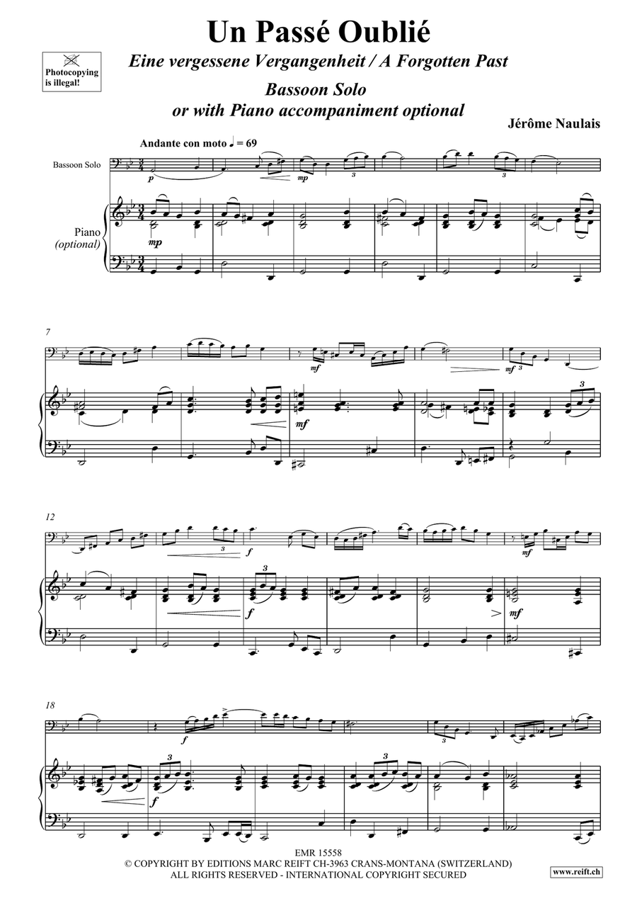 Un Passé Oublié Un Passé Oublié Bassoon Solo scores gallery preview page 5