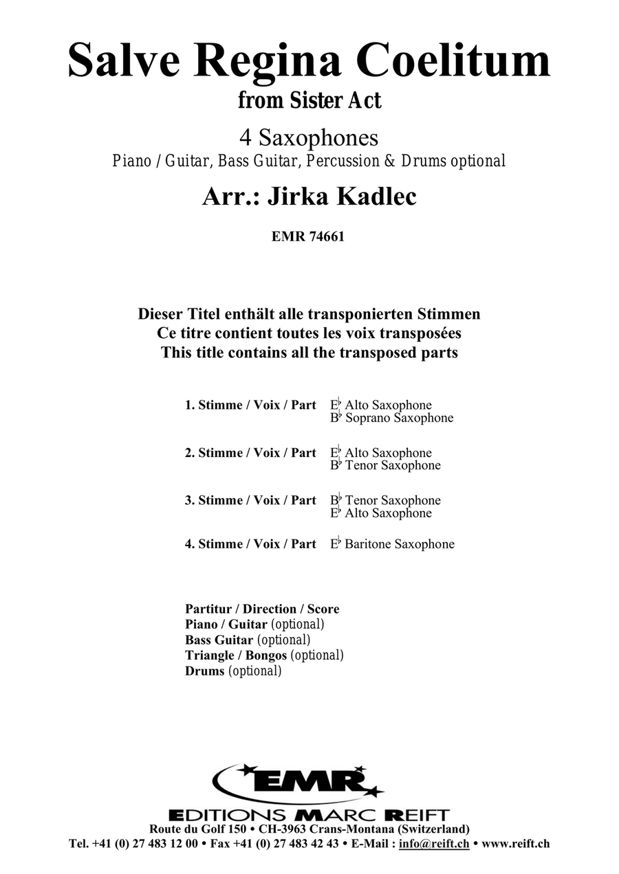 Salve Regina Coelitum Salve Regina Coelitum Saxophone Quartet scores gallery preview page 2