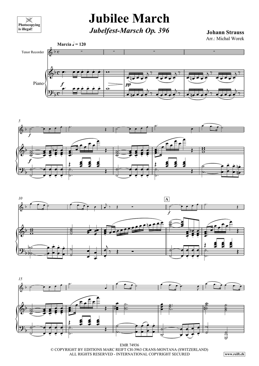 Jubilee March Jubilee March Tenor Recorder scores gallery preview page 4