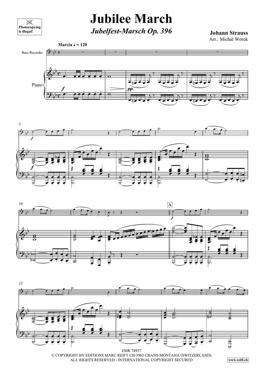 Jubilee March Jubilee March Bass Recorder scores gallery preview page 4