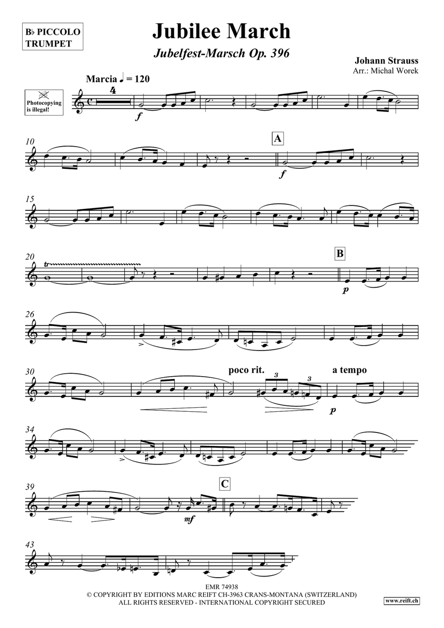 Jubilee March Jubilee March Piccolo Trumpet scores gallery preview page 3