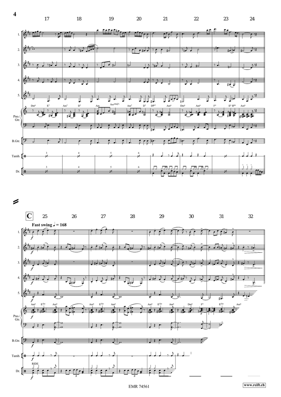 Sometimes I Feel Like A Motherless Child Clarinet Quintet scores gallery preview page 4