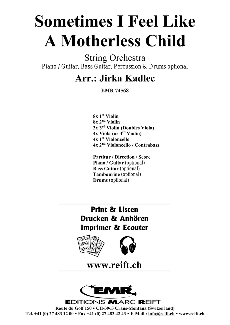 Sometimes I Feel Like A Motherless Child String Orchestra scores gallery preview page 2