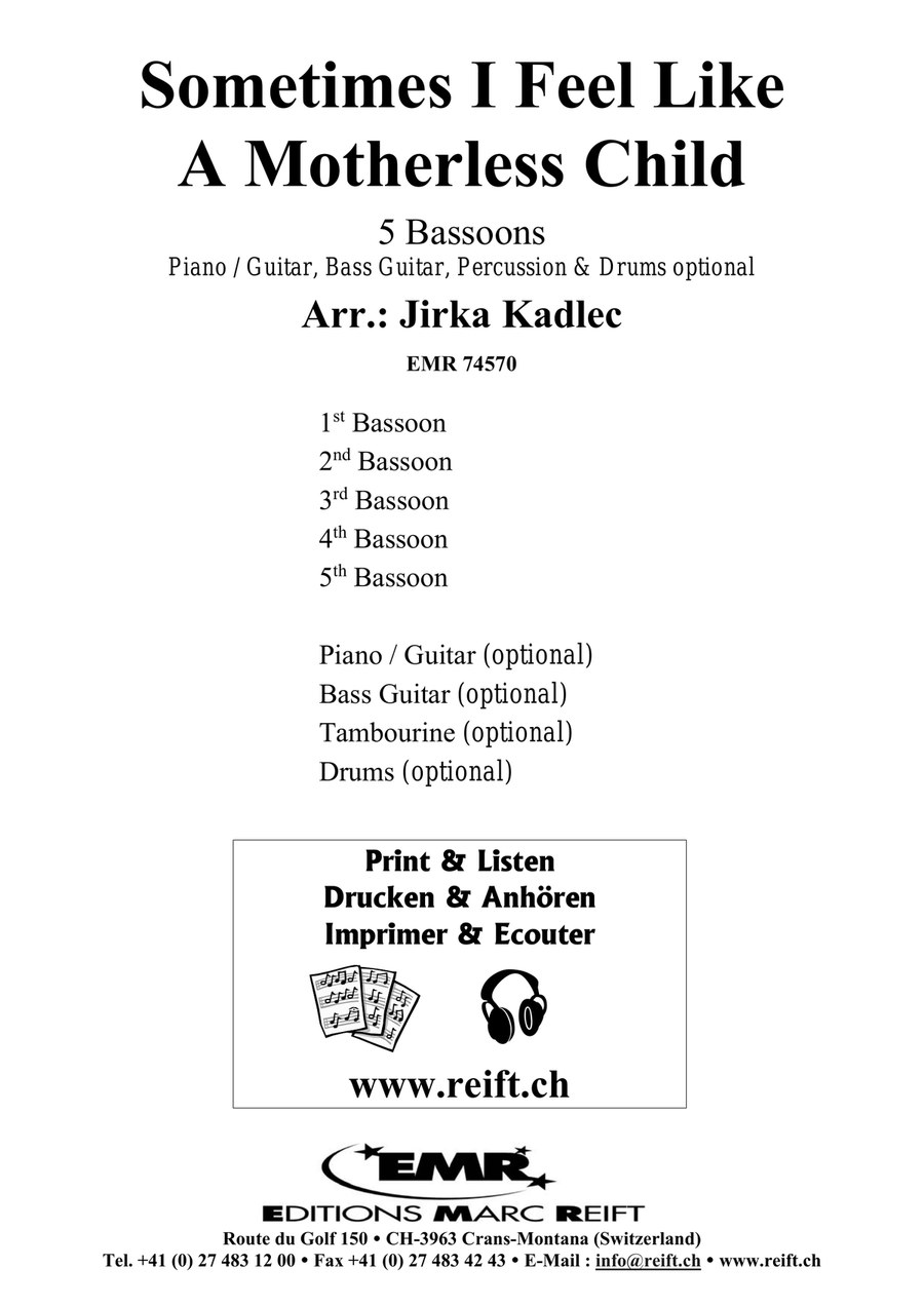 Sometimes I Feel Like A Motherless Child Bassoon scores gallery preview page 2