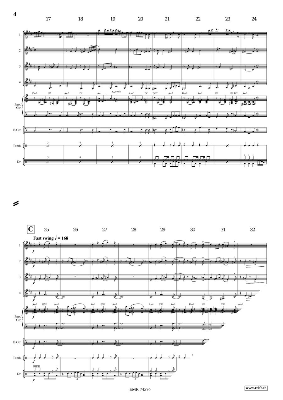 Sometimes I Feel Like A Motherless Child Clarinet Quartet scores gallery preview page 4