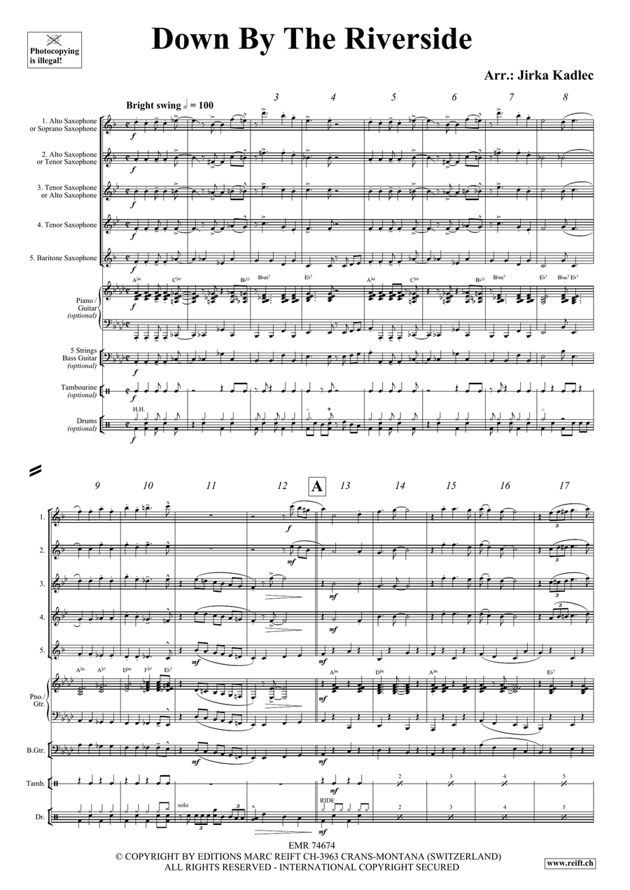 Down By The Riverside Down By The Riverside Saxophone Quintet scores gallery preview page 3