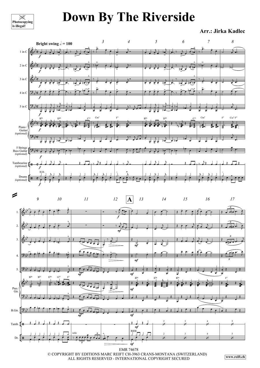 Down By The Riverside Down By The Riverside Brass Quintet scores gallery preview page 3