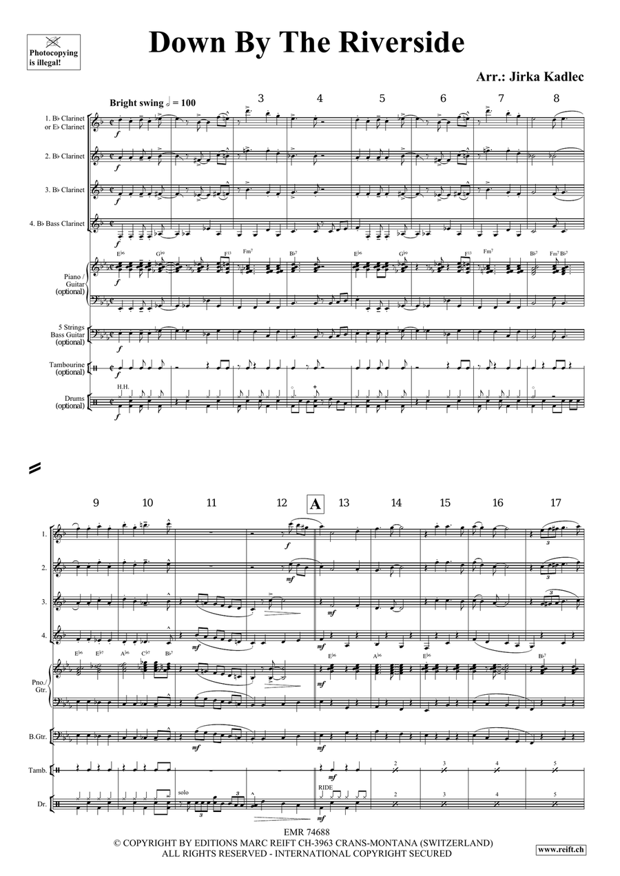 Down By The Riverside Down By The Riverside Clarinet Quartet scores gallery preview page 3
