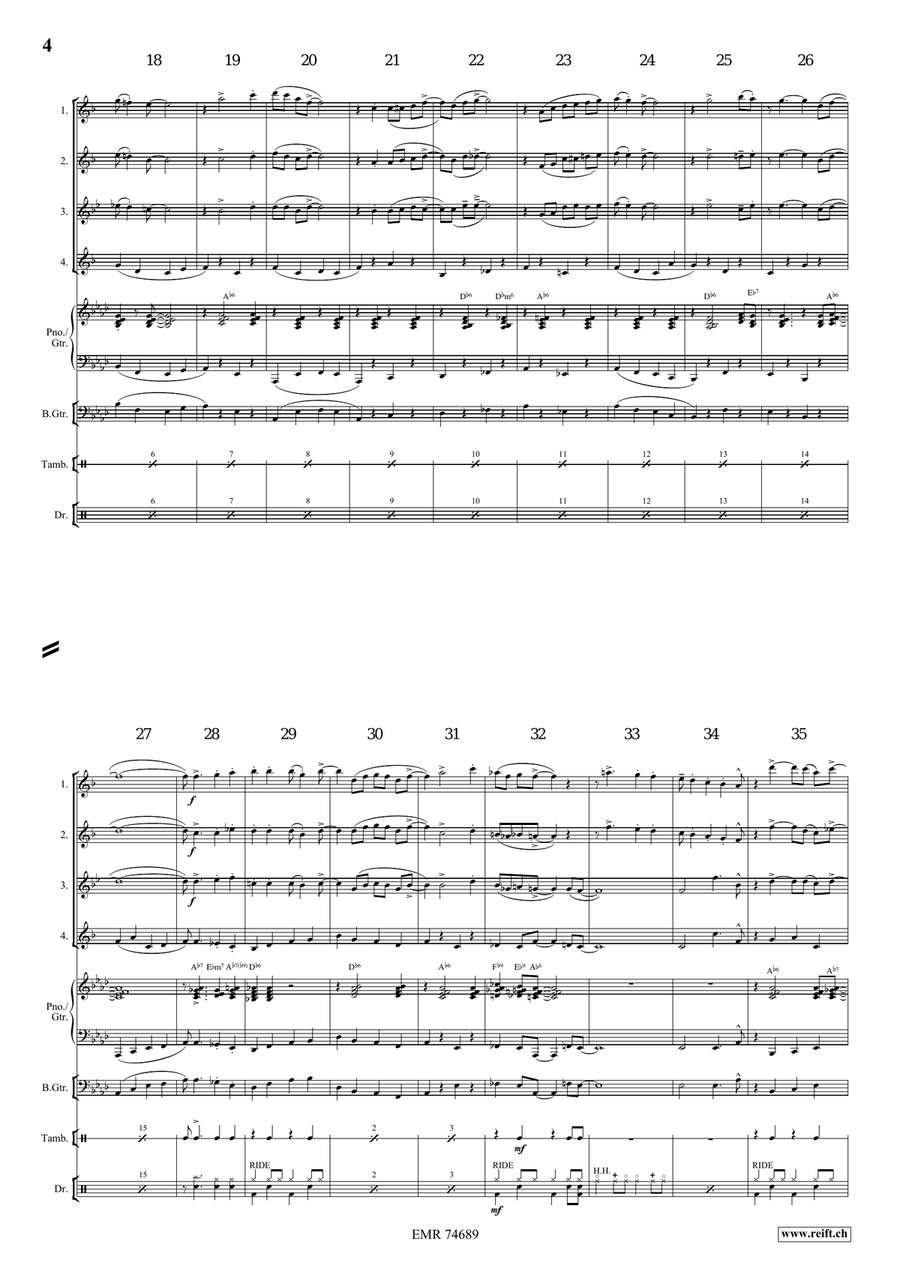 Down By The Riverside Down By The Riverside Saxophone Quartet scores gallery preview page 4