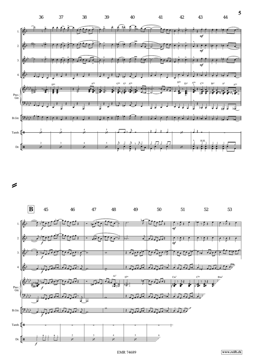 Down By The Riverside Down By The Riverside Saxophone Quartet scores gallery preview page 5