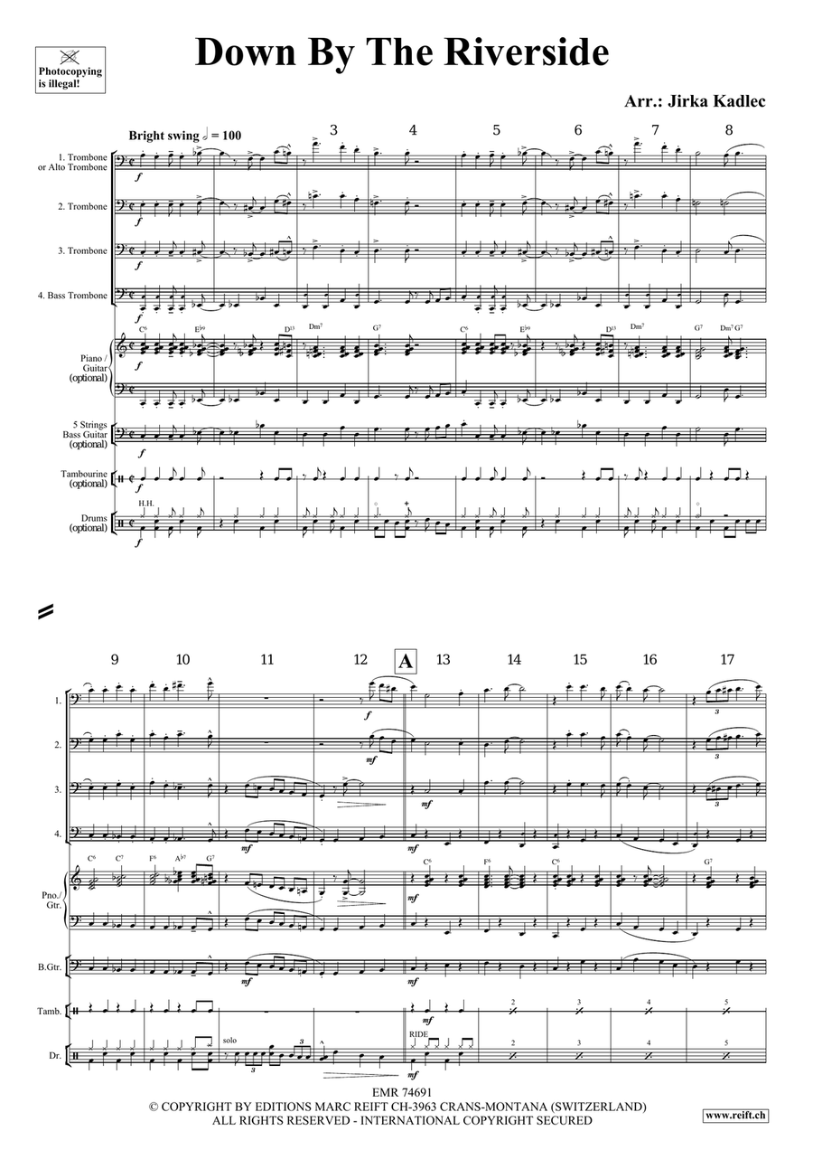 Down By The Riverside Down By The Riverside Trombone Quartet scores gallery preview page 3