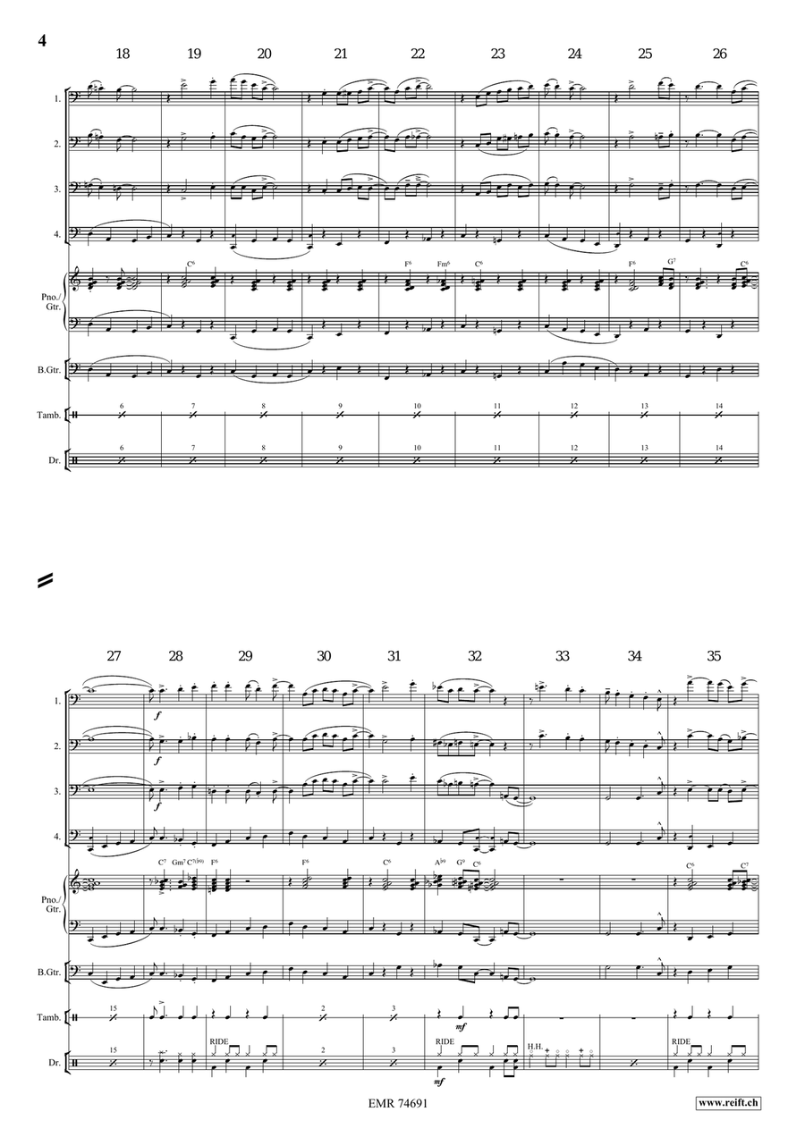 Down By The Riverside Down By The Riverside Trombone Quartet scores gallery preview page 4
