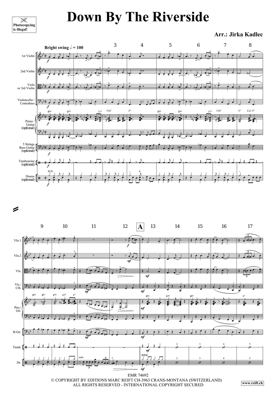 Down By The Riverside Down By The Riverside String Quartet scores gallery preview page 3