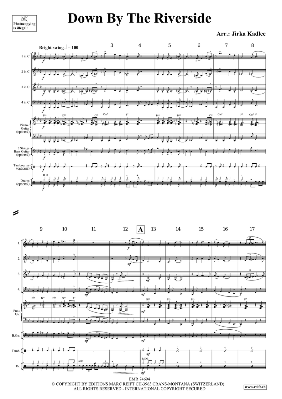 Down By The Riverside Down By The Riverside Woodwind Quartet scores gallery preview page 3