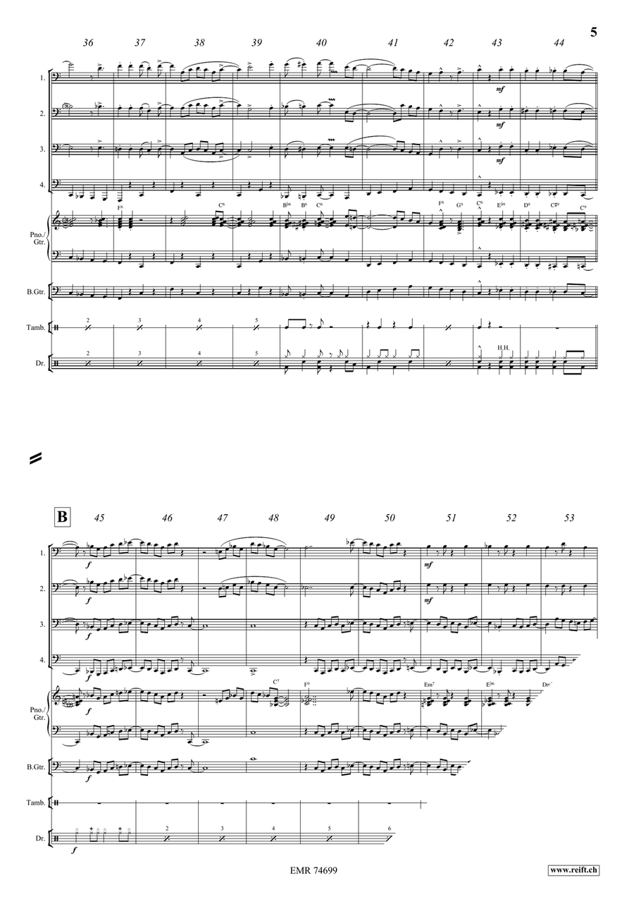 Down By The Riverside Down By The Riverside Tuba Quartet scores gallery preview page 5