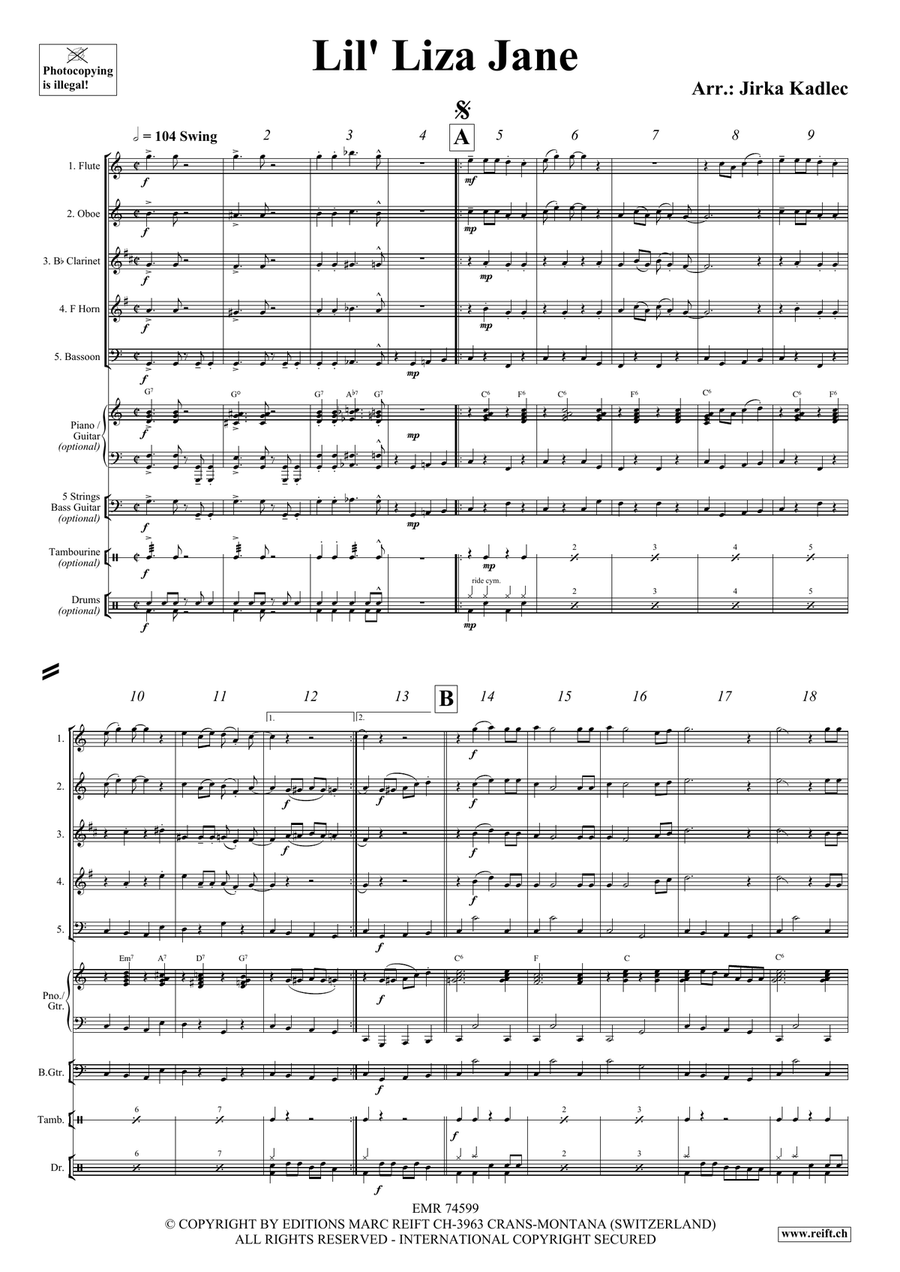 Lil' Liza Jane Lil' Liza Jane Woodwind Quintet scores gallery preview page 3