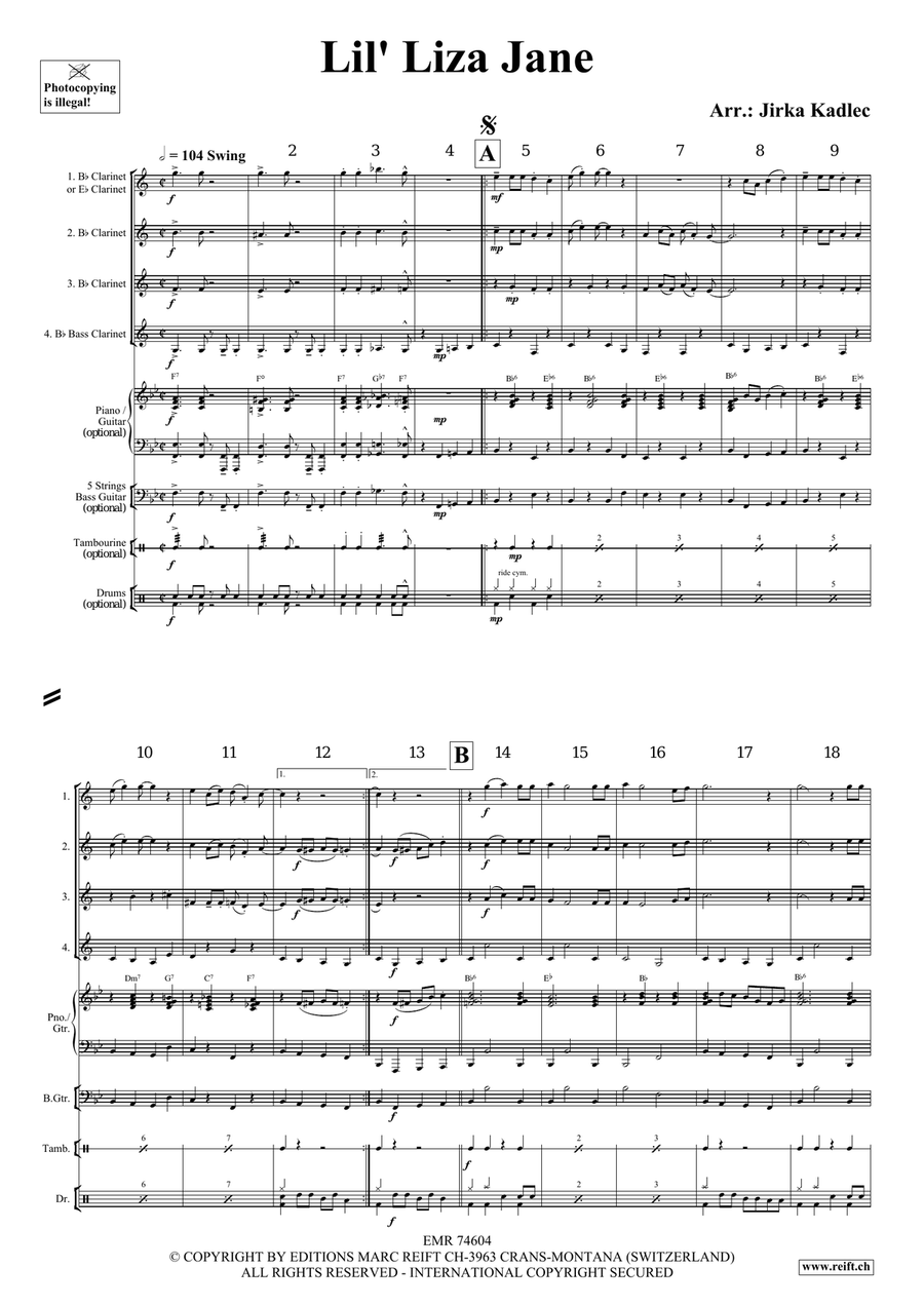 Lil' Liza Jane Lil' Liza Jane Clarinet Quartet scores gallery preview page 3