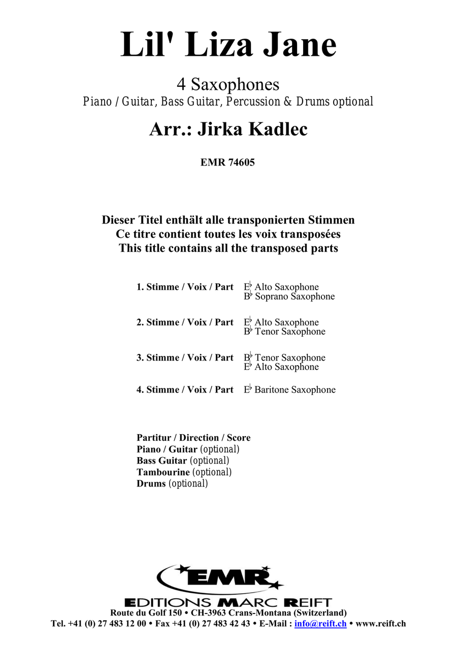 Lil' Liza Jane Lil' Liza Jane Saxophone Quartet scores gallery preview page 2
