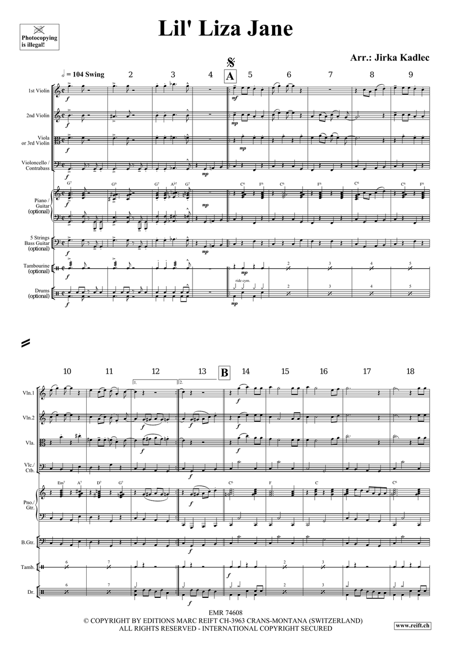 Lil' Liza Jane Lil' Liza Jane String Quartet scores gallery preview page 3