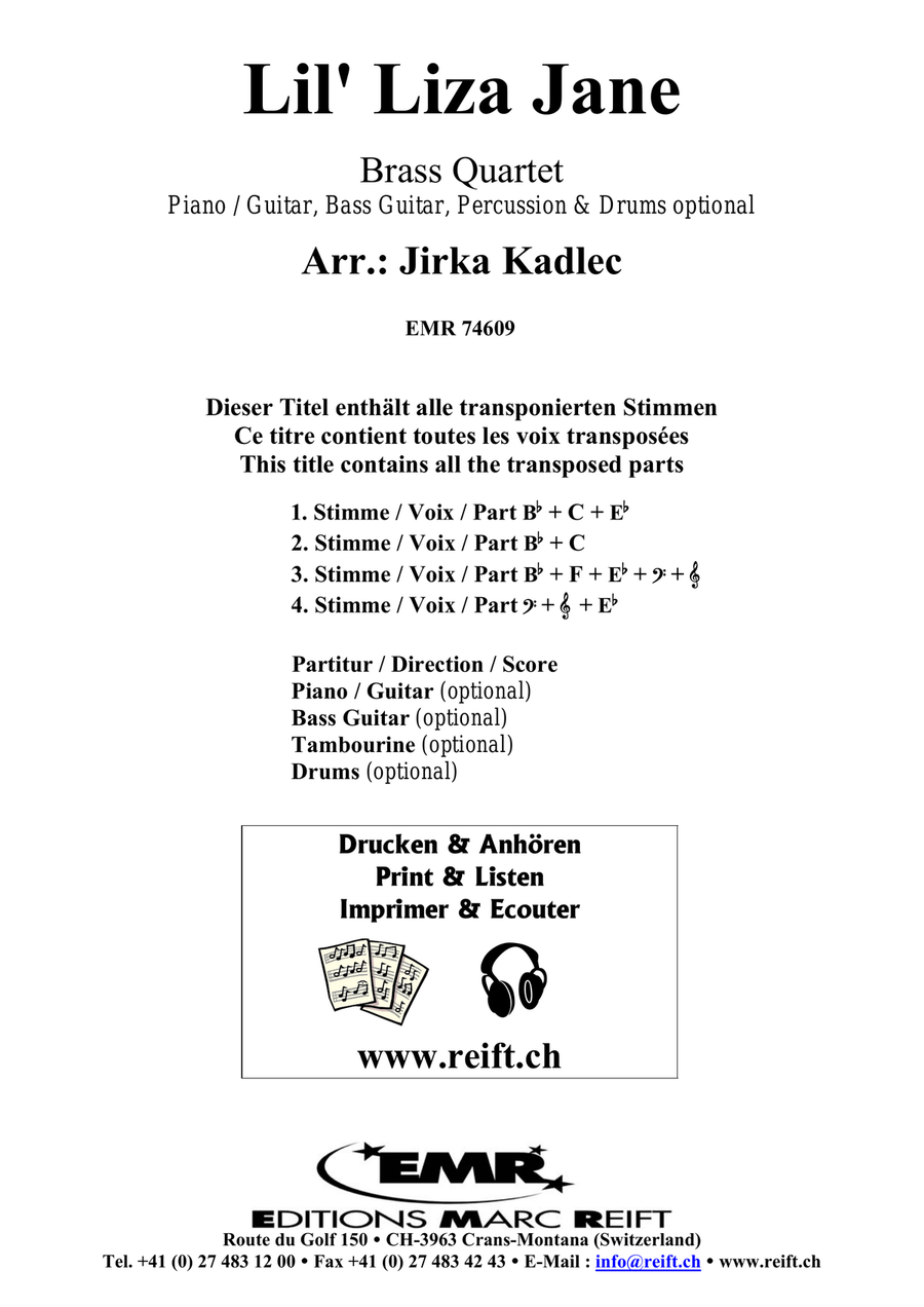 Lil' Liza Jane Lil' Liza Jane Brass Quartet scores gallery preview page 2