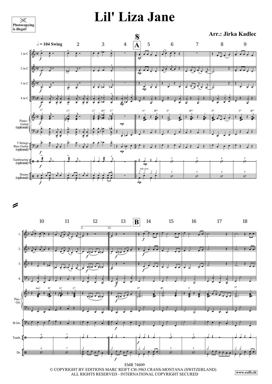 Lil' Liza Jane Lil' Liza Jane Brass Quartet scores gallery preview page 3