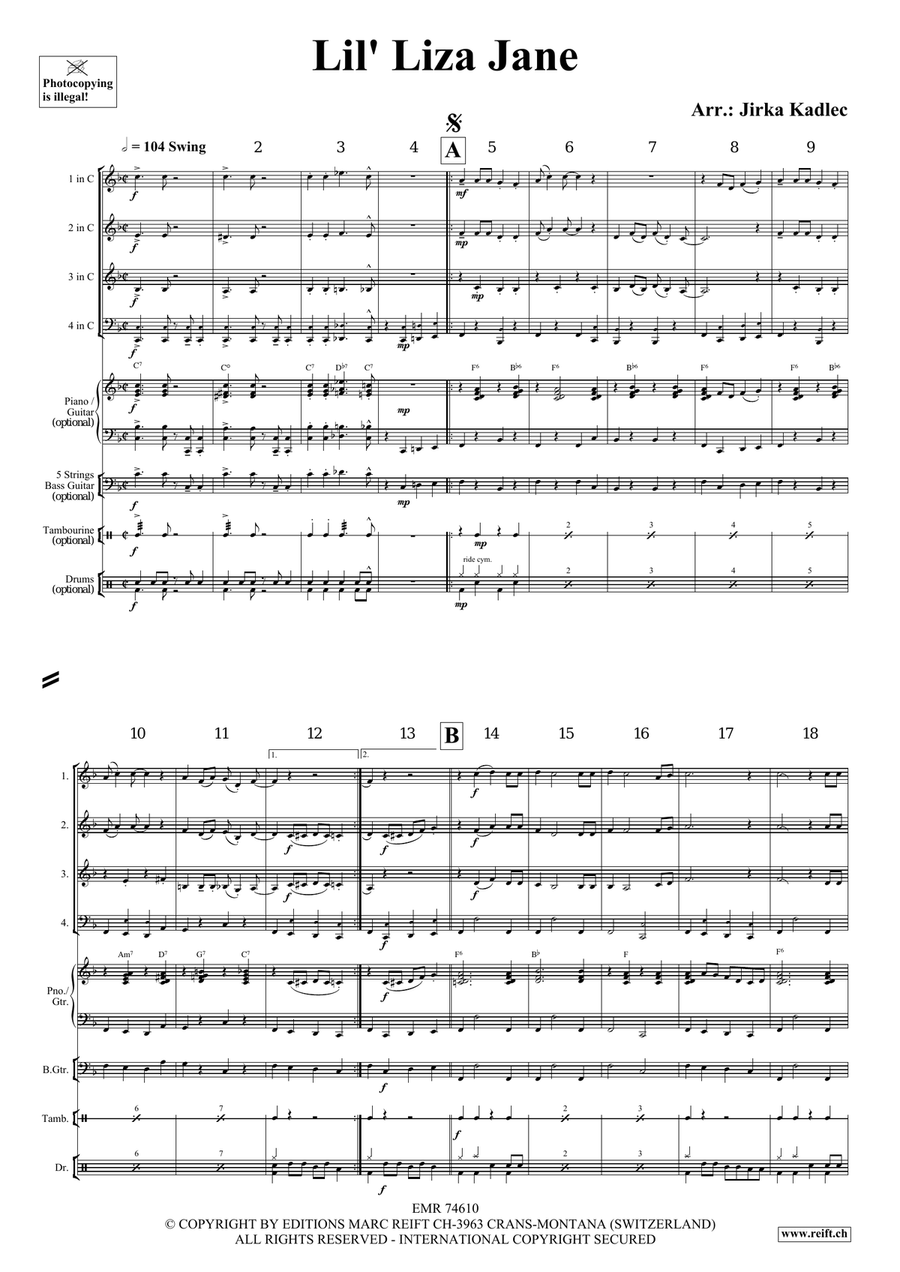 Lil' Liza Jane Lil' Liza Jane Woodwind Quartet scores gallery preview page 3