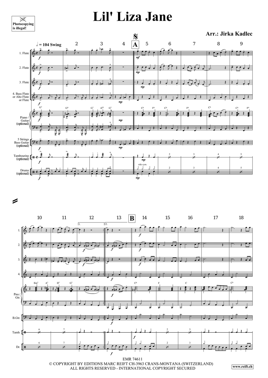 Lil' Liza Jane Lil' Liza Jane Flute Quartet scores gallery preview page 3