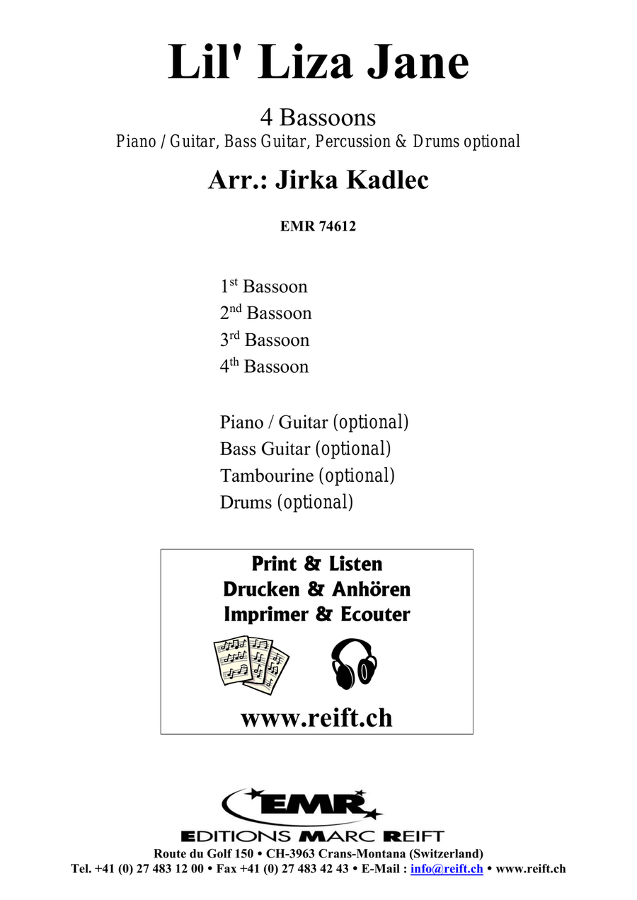 Lil' Liza Jane Lil' Liza Jane Bassoon Quartet scores gallery preview page 2