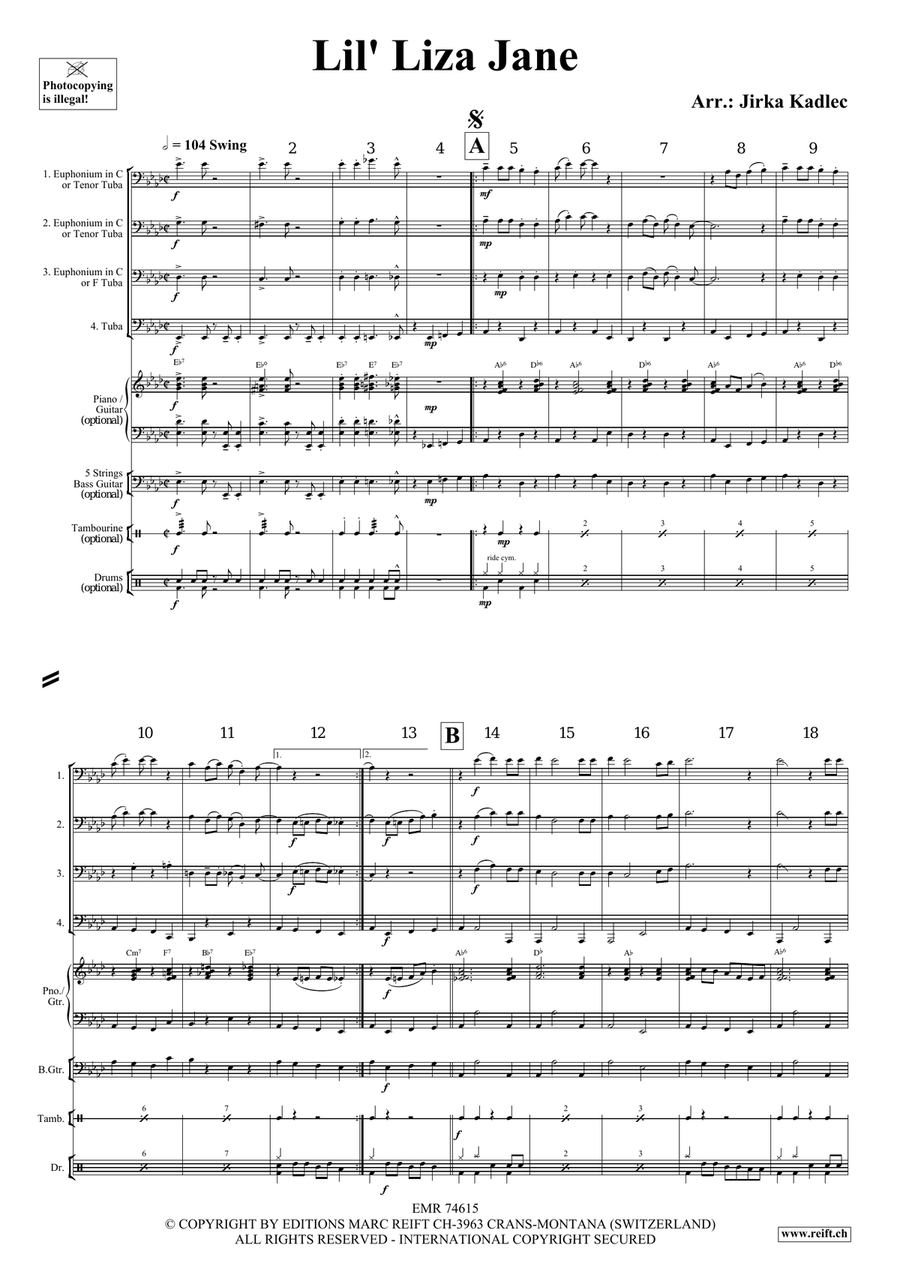 Lil' Liza Jane Lil' Liza Jane Tuba Quartet scores gallery preview page 3