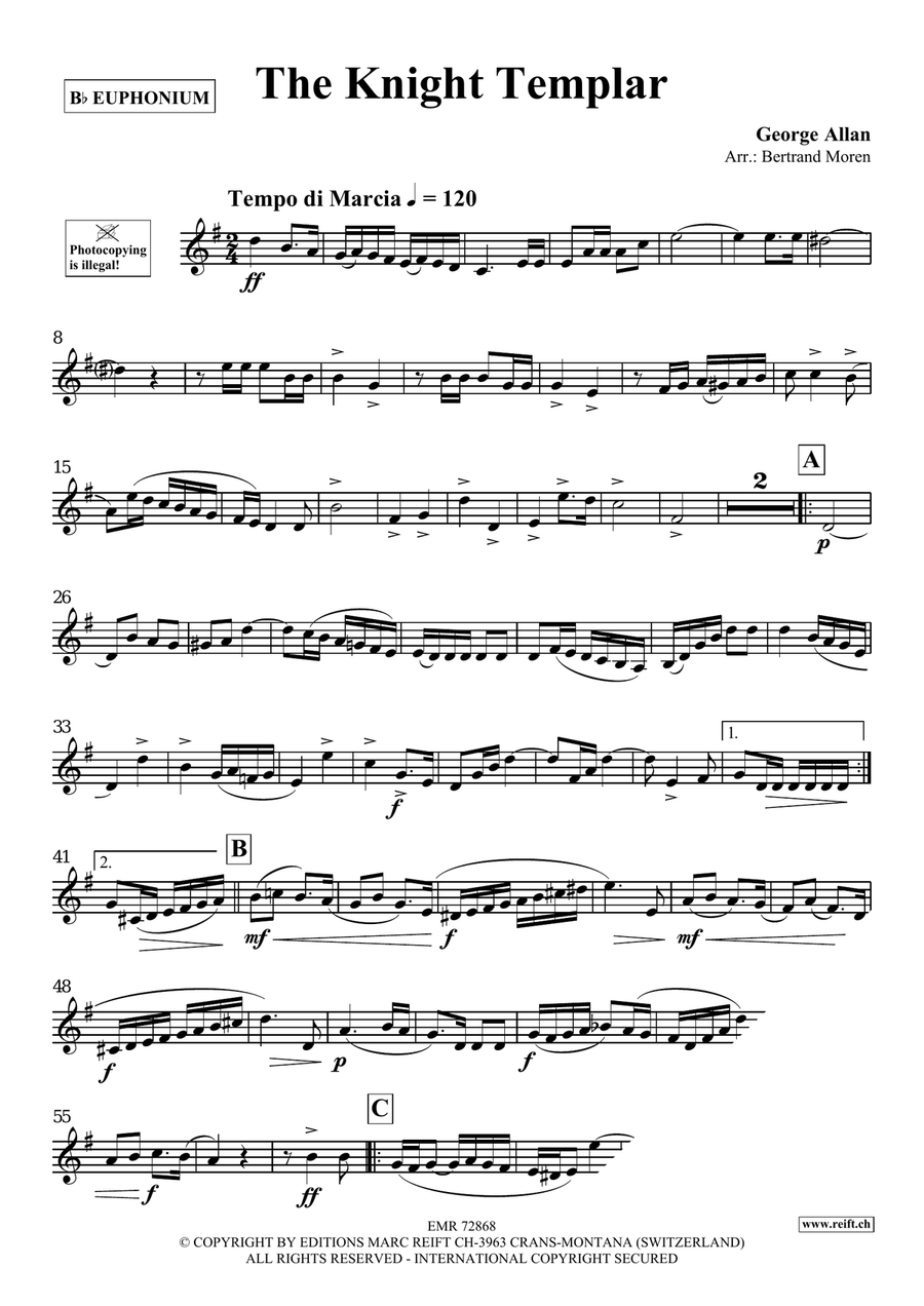 The Knight Templar The Knight Templar Euphonium scores gallery preview page 3
